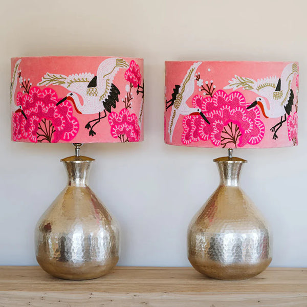 Pink and store gold lampshade