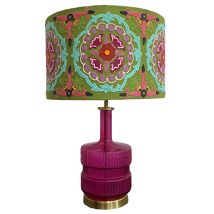 Retro Style Fuschia Glass Lamp base