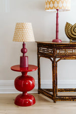 Enamelled Ball Side Table in Orange