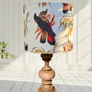 Black Cockatoos on Ivory Custom Made Lampshade