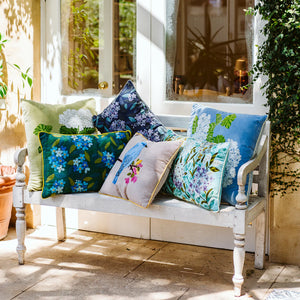 Jungle Flowers in Purple Cushion