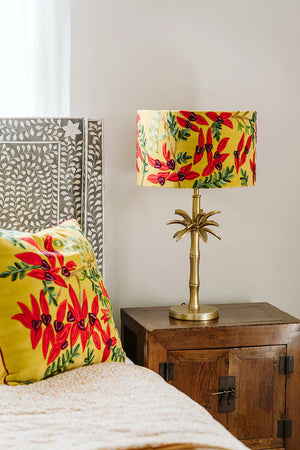 Sturt Pea on Velvet Lampshade