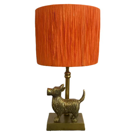 Orange Raffia lampshade extra sml