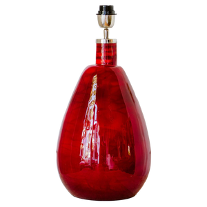 Glass Teardrop Lamp Base in Crimson