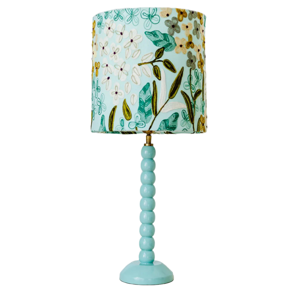 Lacquered Bamboo Lamp base in Turquoise