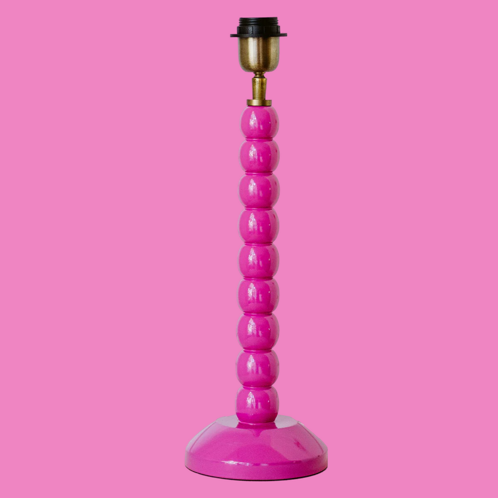 Lacquered Bamboo Lamp base in Hot Pink