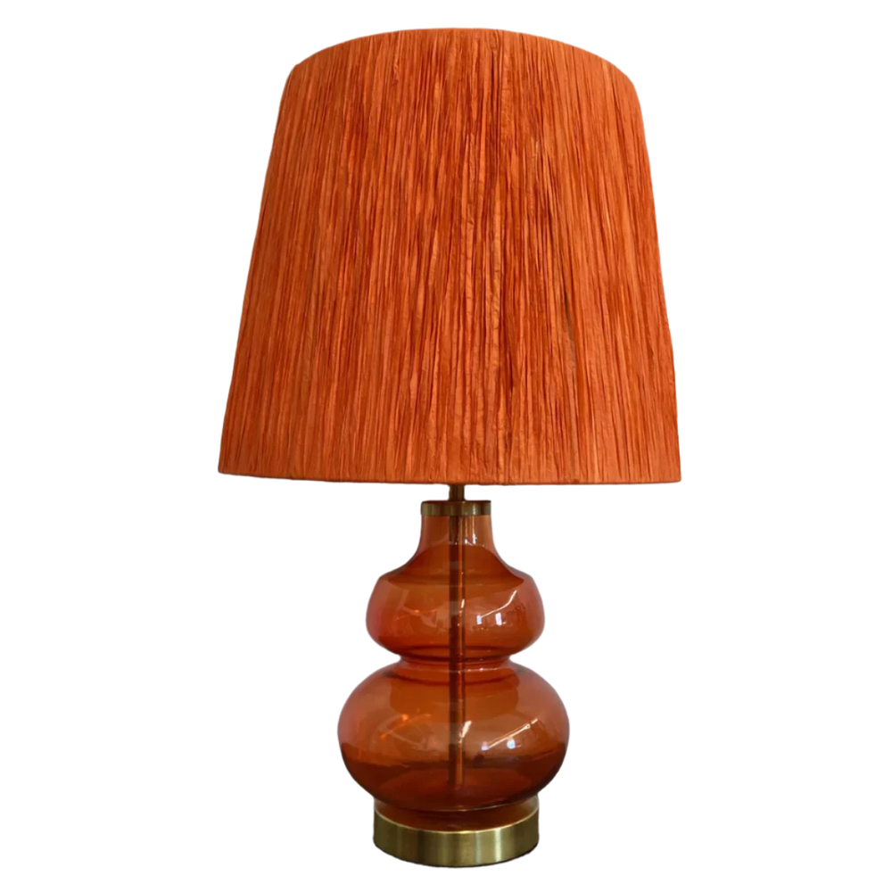 Orange Raffia lampshade medium