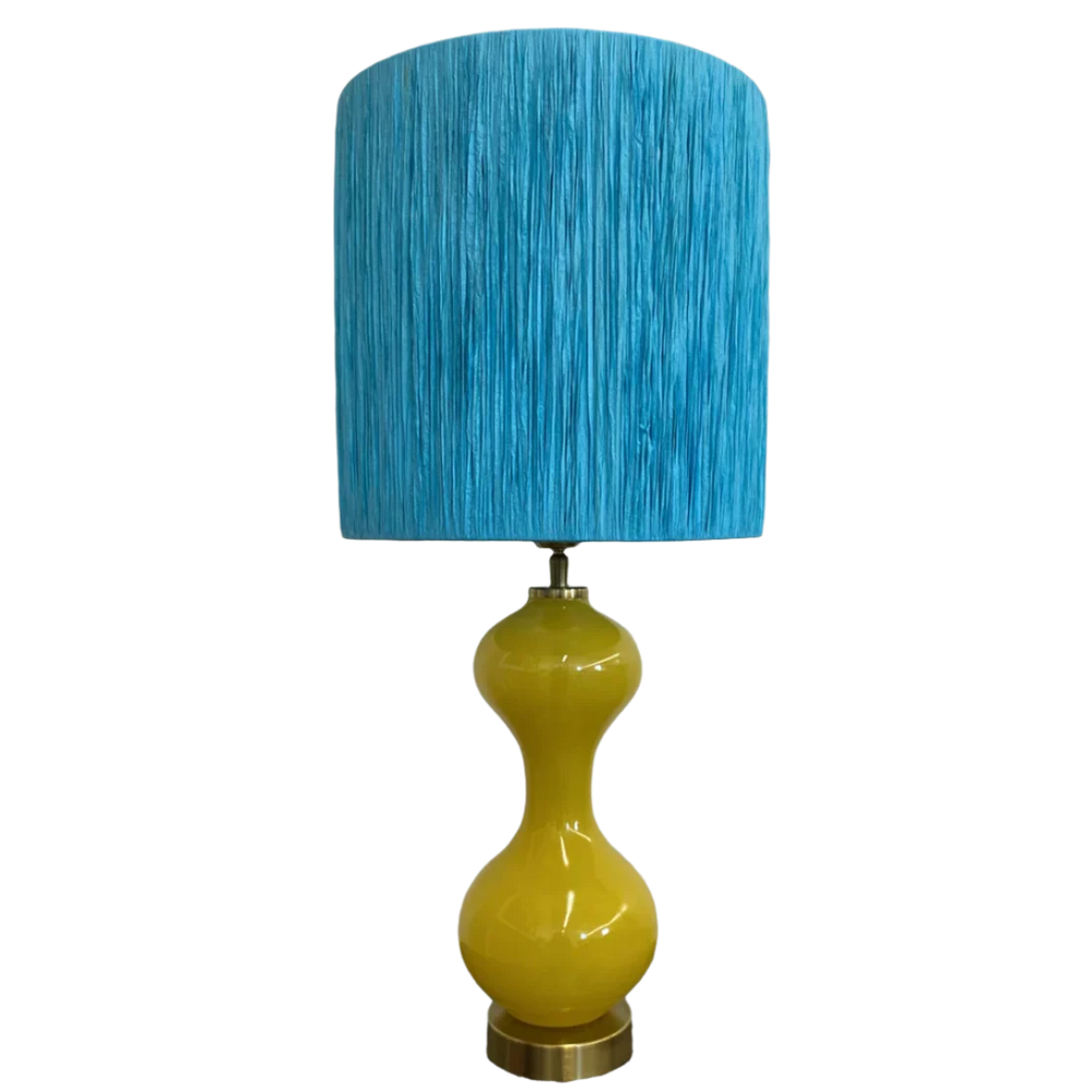 Turquoise Raffia lampshade extra sml