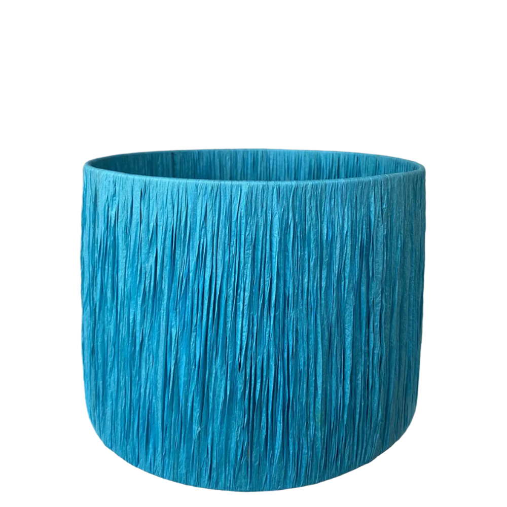 Turquoise Raffia lampshade extra sml