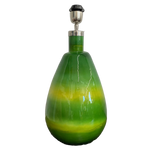 Glass Teardrop Lamp Base in Green