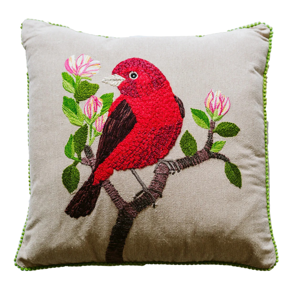Birdlife in Rust cushion